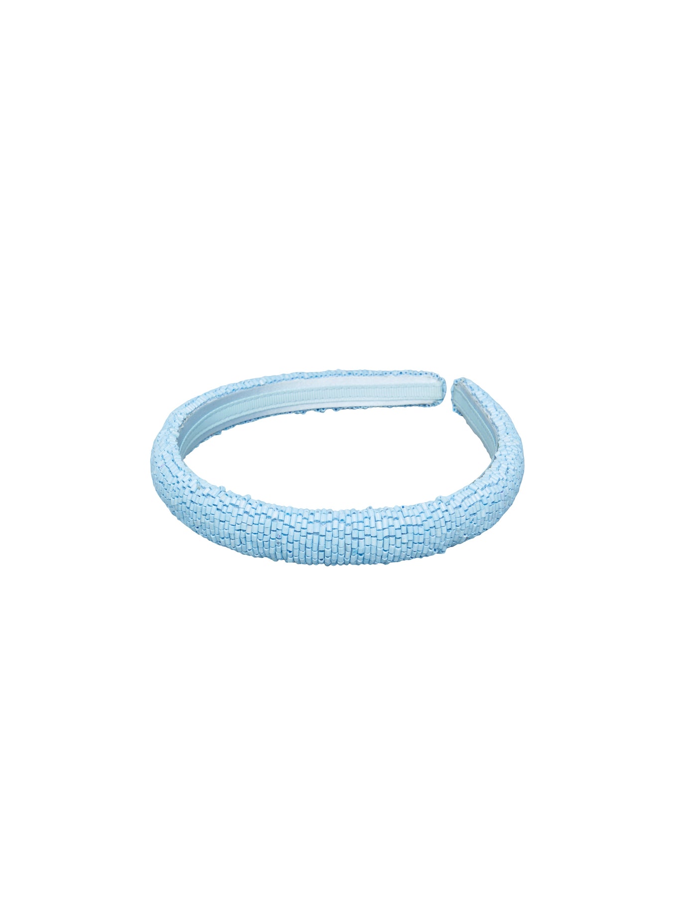 Solid Slim Beaded Hairbrace - Clear Blue Sky