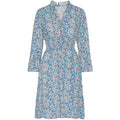 Sally Short Dress - Teal Blue Flower