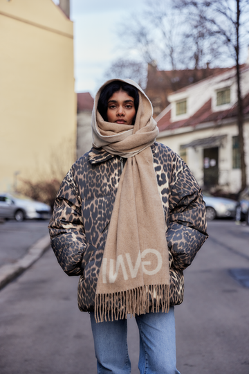 Fringed Wool Scarf - Egret