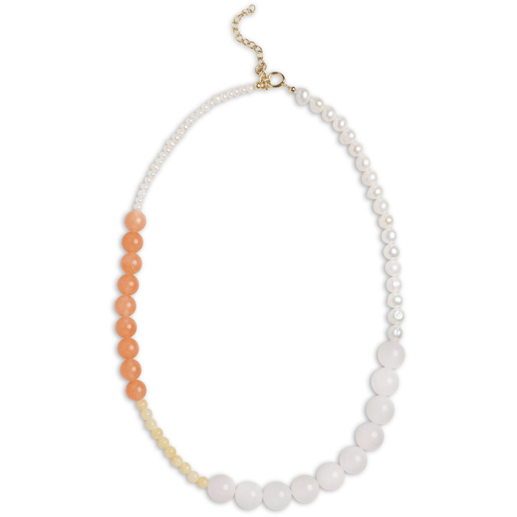 Tahlia Necklace - Light Pink/Pearls/Orange/Light Yellow