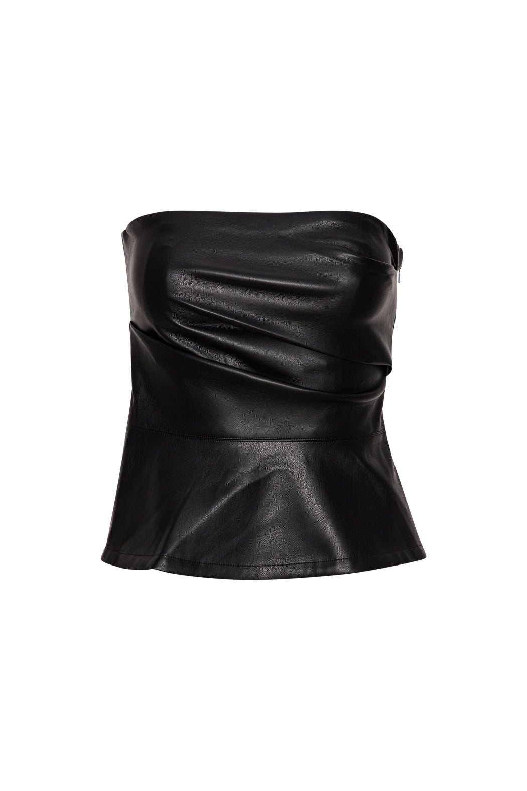 Draped Sleeveless Top - Black
