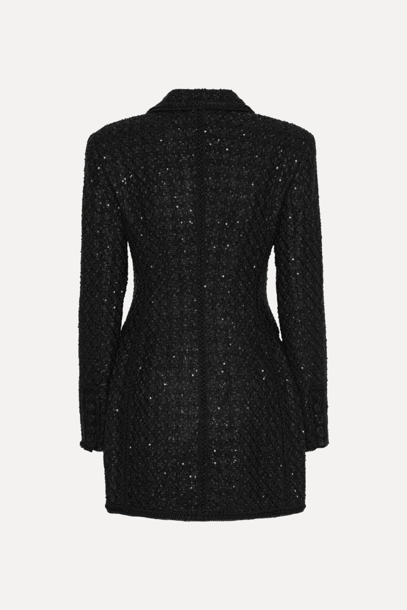Boucle Blazer Dress - Black