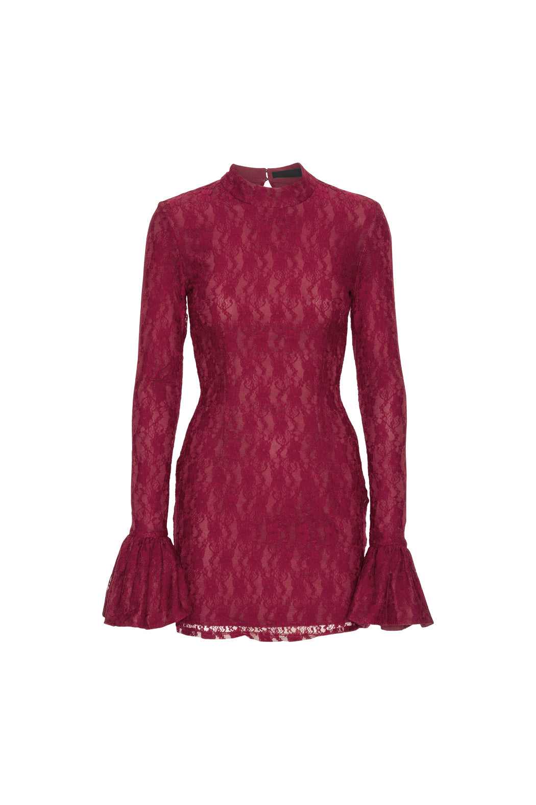 Lace Mini Dress - Ruby Wine