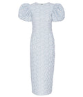 Jacquard Midi Puffy Dress - Illusion Blue