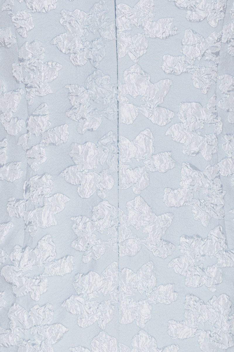 Jacquard Midi Puffy Dress - Illusion Blue