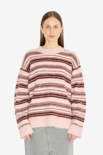 Fluffy Stripe Crew - Lt. Pink Mix