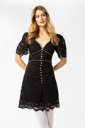 Belle Mini Dress - Black Lace