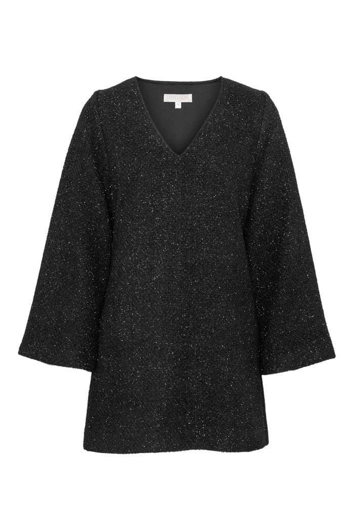 Peach Mini Dress - Black Glitter