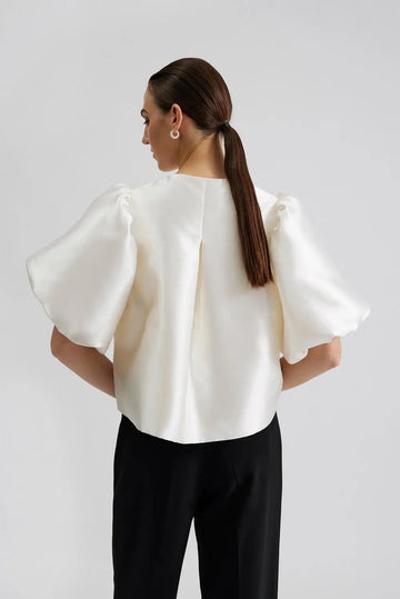 Cleo Puff Sleeve Blouse - Ivory