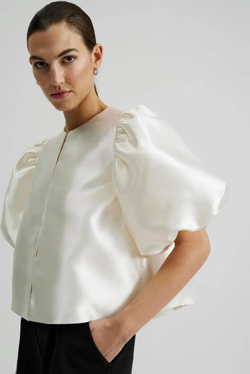 Cleo Puff Sleeve Blouse - Ivory