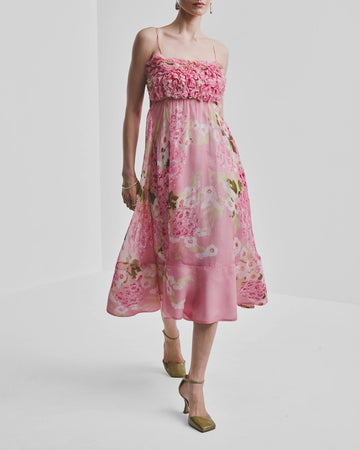 Organza Strap Dress - Cherry Blossom