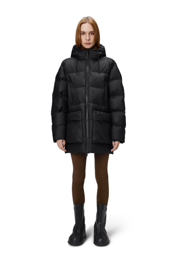 Alta Long Puffer Cargo Jacket W3T4 - Black