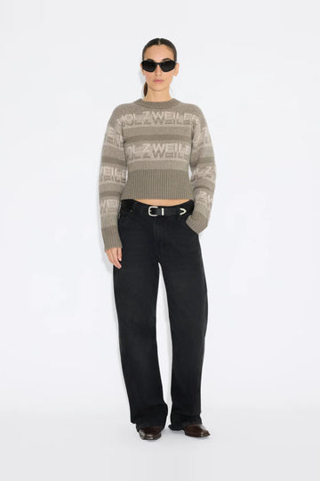 Ski Cropped Crewneck - Khaki Mix