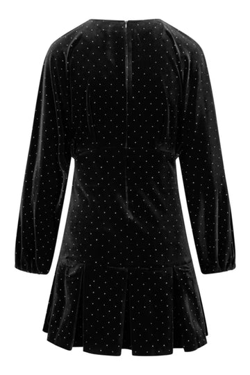 Jamal Stud Velour Dress - Black