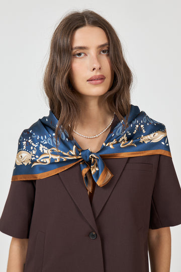 Lola Silk Scarf - Shaded Blue