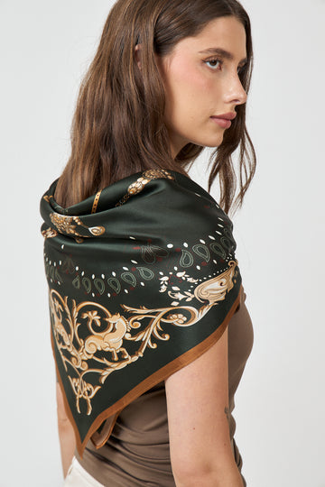 Lola Silk Scarf - Bottle Green