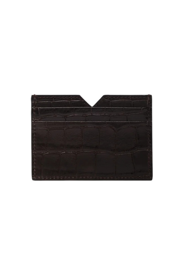 Calli Card Holder Embossed - Dark Brown