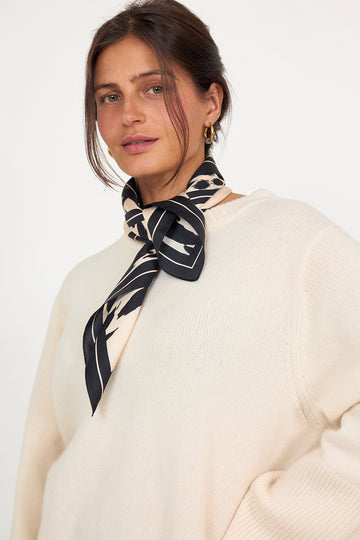 York Scarf Leopard - Pearl White