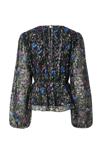 Yasleanna Ls Top S. - Show - Black Purple/blue Roses