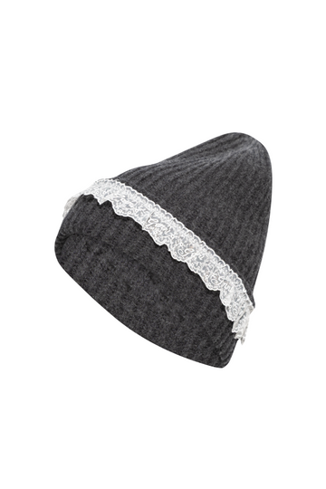 Compact Wool Lace Beanie - Phantom