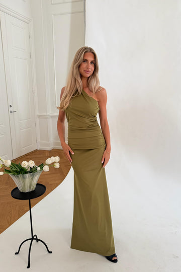 Andreaic Maxi Dress - Khaki Green