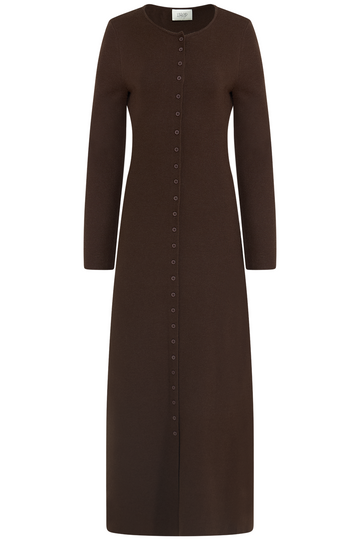 Clementine Cardigan Dress - Dark Brown
