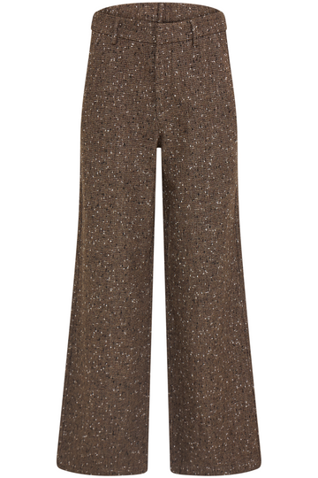 Amandine Wool Suit Pants - Dark Brown Melange