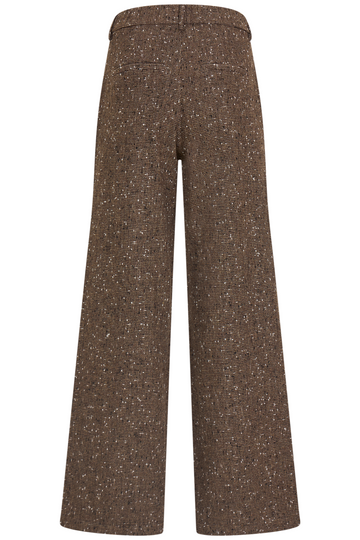 Amandine Wool Suit Pants - Dark Brown Melange