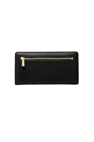 Bryant Large Pebbled Leather Snap-Front Wallet - Black