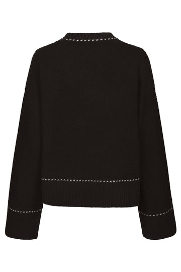 Roeme Knit Stitch Blouse - Dark Brown