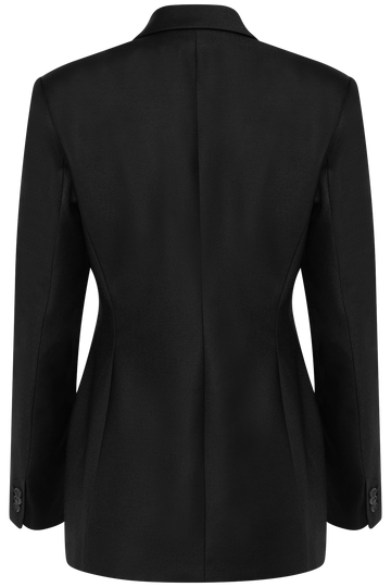 Fitted Wool Blazer - Black
