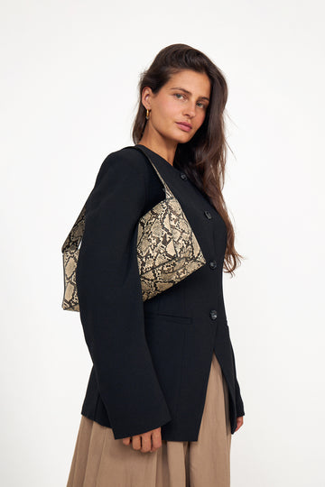 Yosef Bag - Beige Snake
