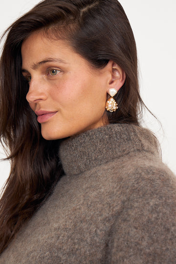 Gold Pearl Earring - Gold