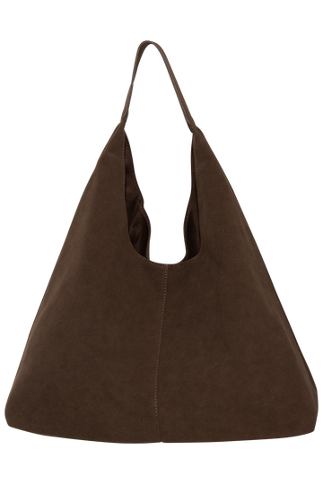 Suna Suede Tote Bag - Dark Brown