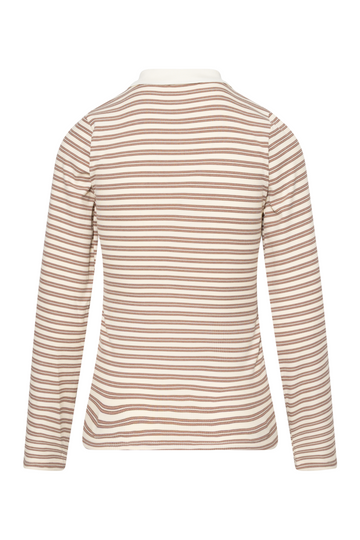 Livaic Polo - White Brown Stripes