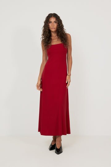 Marine Maxi Dress - Deep Red
