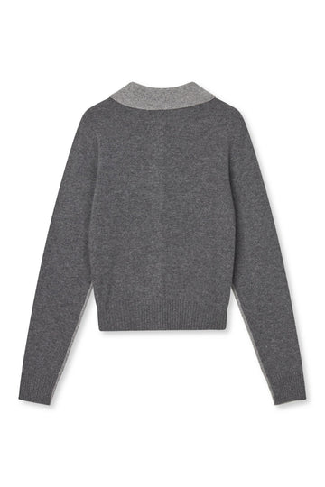 Knit Katrine Cardigan - Light Grey Melange/dark Grey M