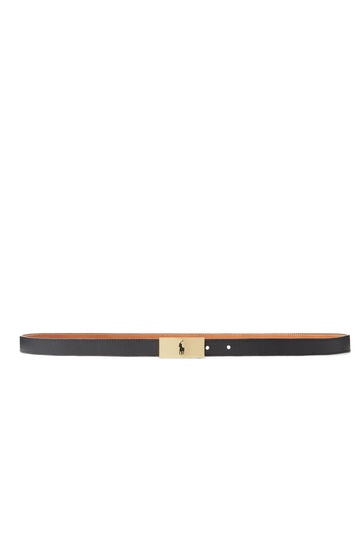 Polo Id Reversible Leather Belt - Black/Cuoio