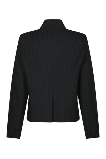 Tiria Slim Pinstripe Blazer - Dark Navy