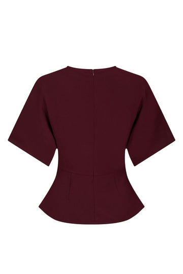 Miriel Drape Blouse - Plum