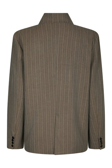 Nerine Pinstripe Blazer - Dark Taupe