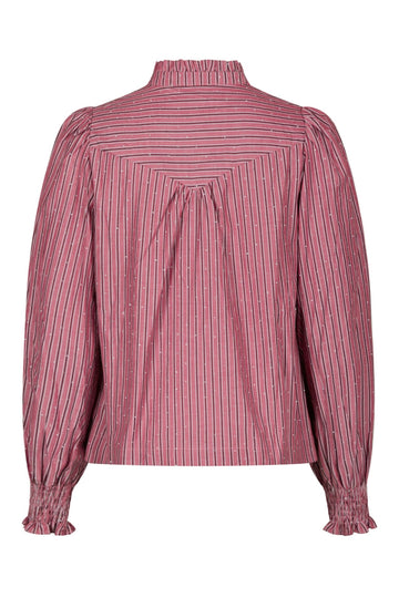 Astrida Soft Stripe Stone Blouse - Dark Rose
