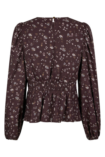 Delphine Flowerbunch Blouse - Chocolate Plum