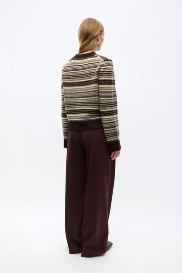 Enelise Ls O-N St 7491 - Chocolate Stripe