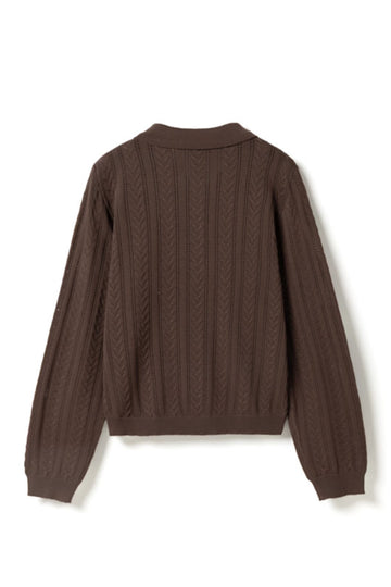 N-Mecca Ls Knit Polo - Coffee