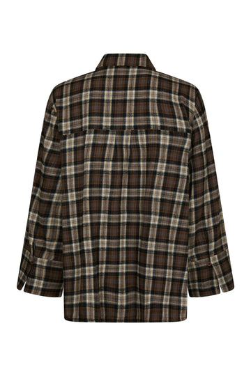 Dita Flannel Check Shirt - Dark Taupe