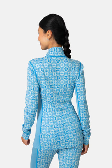 Rose Half Zip Base Layer Top - Ocean