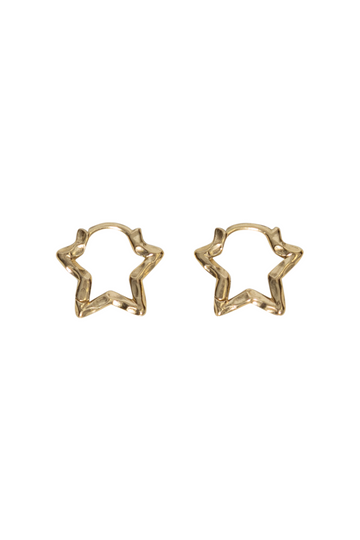 Organic Star Small Hoops - Gold Plated