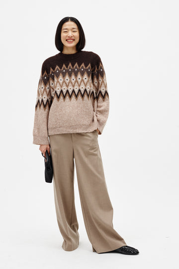 Poppyiw Pullover - Brown Fairisle