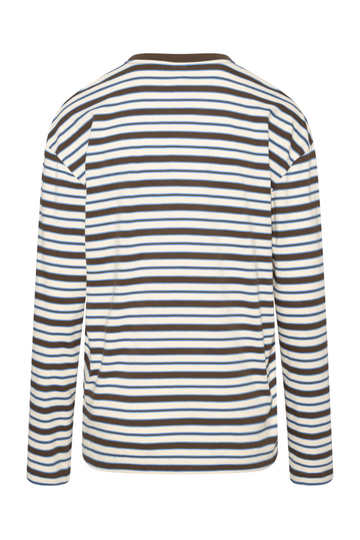 Signature Logo Easy Longsleeve - Brown Striped/Off White